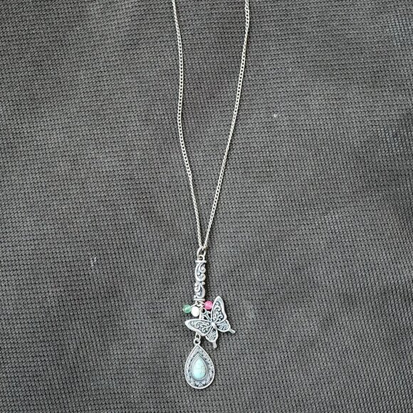 Vintage Aztec Bohemian Medallion Butterfly Necklace - Picture 6 of 15